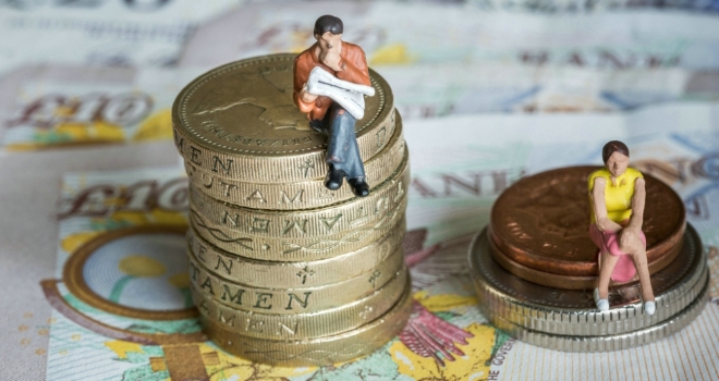 Significant gender pension gap exists in every job sector Gender wage pay gap retirement income man woman money