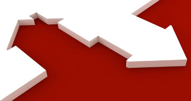 house growth arrow up down graph