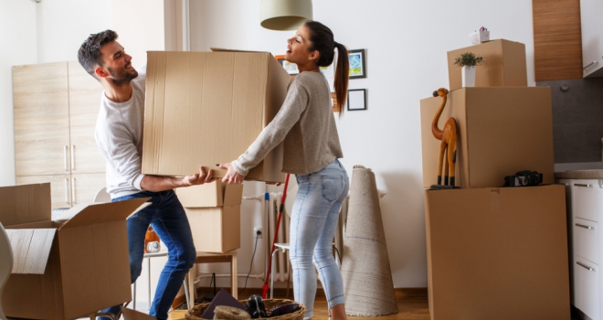 First-time buyer mortgage payments 17% cheaper than renting - even at 95% LTV couple children move house first buyer FTB