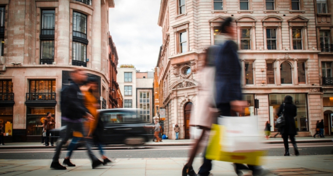 UK economy sees slight boost in July economy retail people street