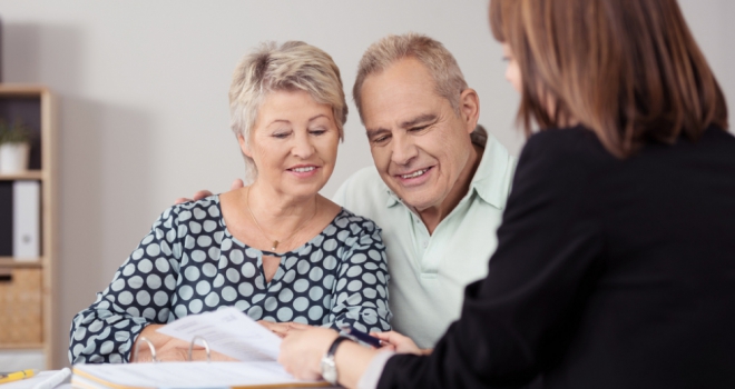 Financial advice is the top reason people opt for an annuity old oap retire retirement later life couple equity release adviser advice intermediary