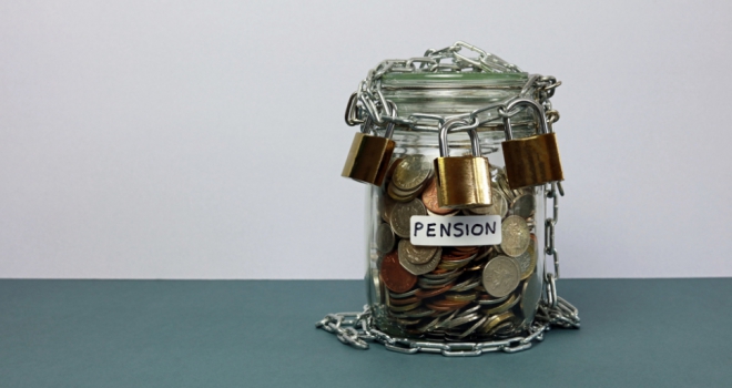 Government considers adding income tax to inherited untouched pension pots jar of money protected by chain and lock