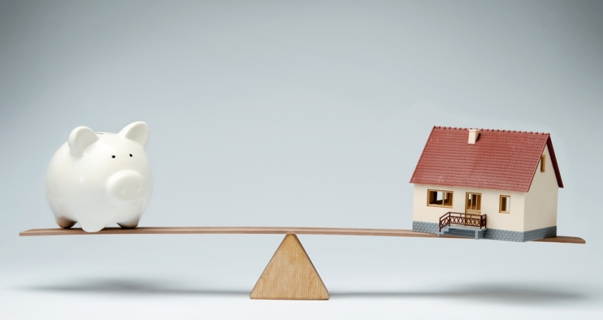 house price scale pig savings up down