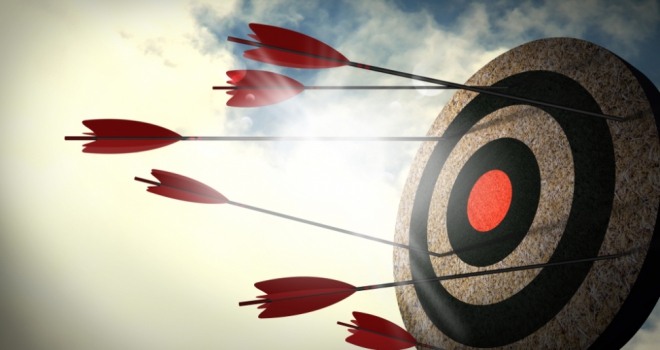 Inflation falls to Bank of England's target of 2% target goal hit miss aim arrow