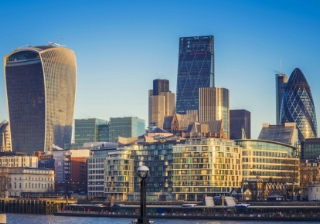 GDP sees unexpected rebound of 0.5% London city finance skyline