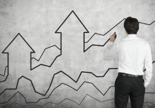 graph line chart up arrow house increase rise stats