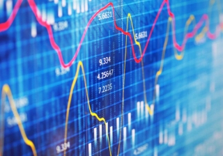 stock and shares screen graph chart