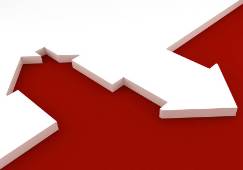 house growth arrow up down graph