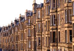 row of tall terraced houses