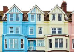 Row of colourful houses