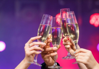 glasses champagne party retirement