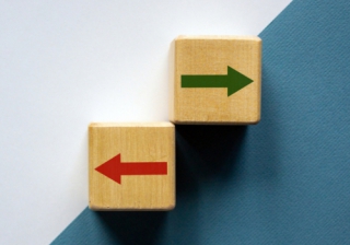 Bridging lending activity cools after record-breaking start to 2025 coloured blocks with up and down arrows