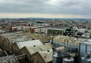 View of rooftops across the city of Dublin Ireland View of rooftops across the city of Dublin Ireland