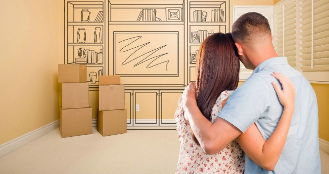 Quarter of young Brits who move out are plunged into debt couple