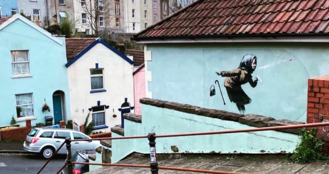 Aachoo!! - New Banksy work puts property sale on hold Banksy 555