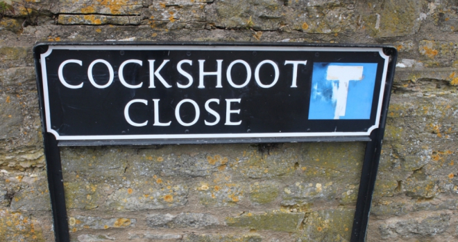 Do rude street names actually raise house prices (and when should you change them)? cockshoot rude street name sign funny