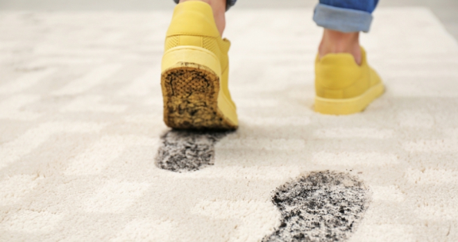 Keeping shoes on and rearranging furniture: our estate agent pet peeves dirty shoes and footprints on cream carpet