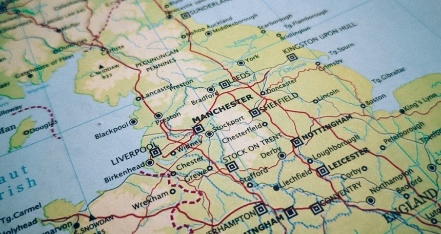 Map UK North Manchester