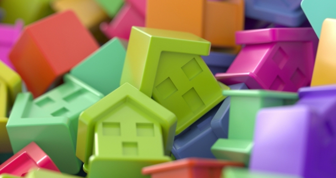 Where has topped the UK's house price growth charts this year? multi coloured houses