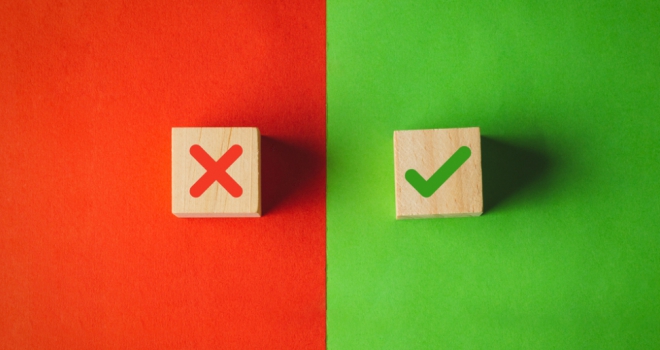 Simplify rules urge landlords as Decent Homes Standard consultation begins a green tick and a red cross