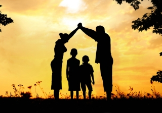 Family members continuing to benefit from equity release family home silouhette